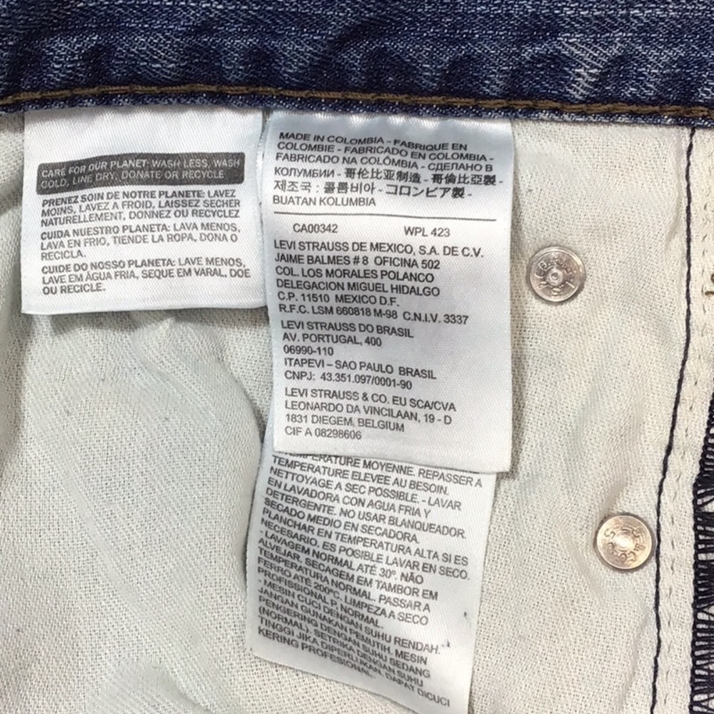 Men’s Levi’s 514 Straight Leg 💯% Cotton Zip Front 33 X 32 Denim Blue Jeans - Picture 6 of 11